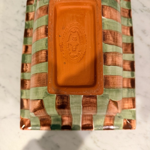 MACKENZIE CHILDS FRANK AND MUSTARD SQUARE BOWL - Picture 6 of 6